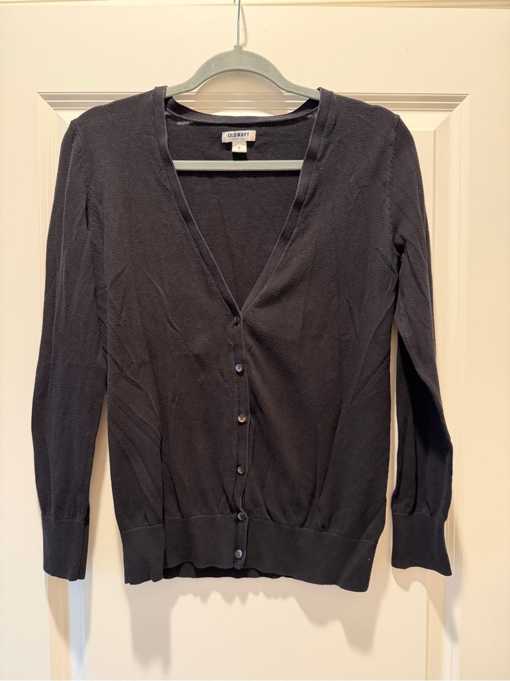 Old Navy Women's Black V-Neck Button-Up Cardigan